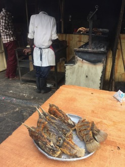Fried tilapia outside City Market